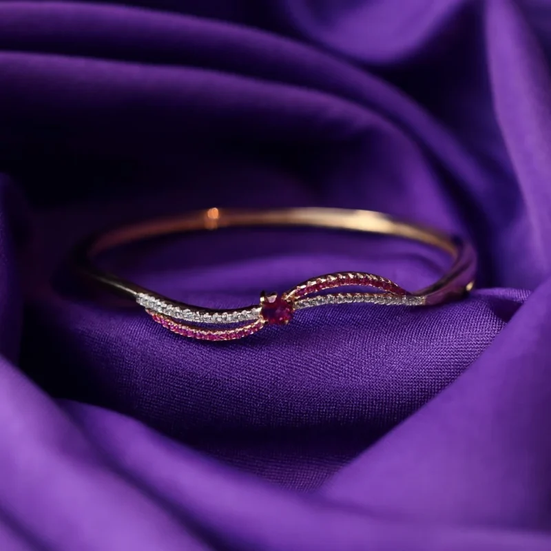 Ruby Wave Silver Kada